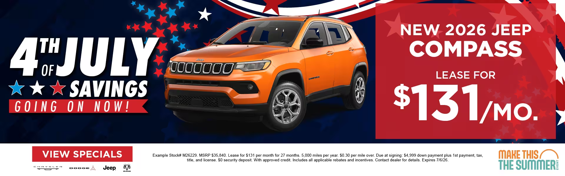 New 2026 Jeep Compass - Lease for $131 a month